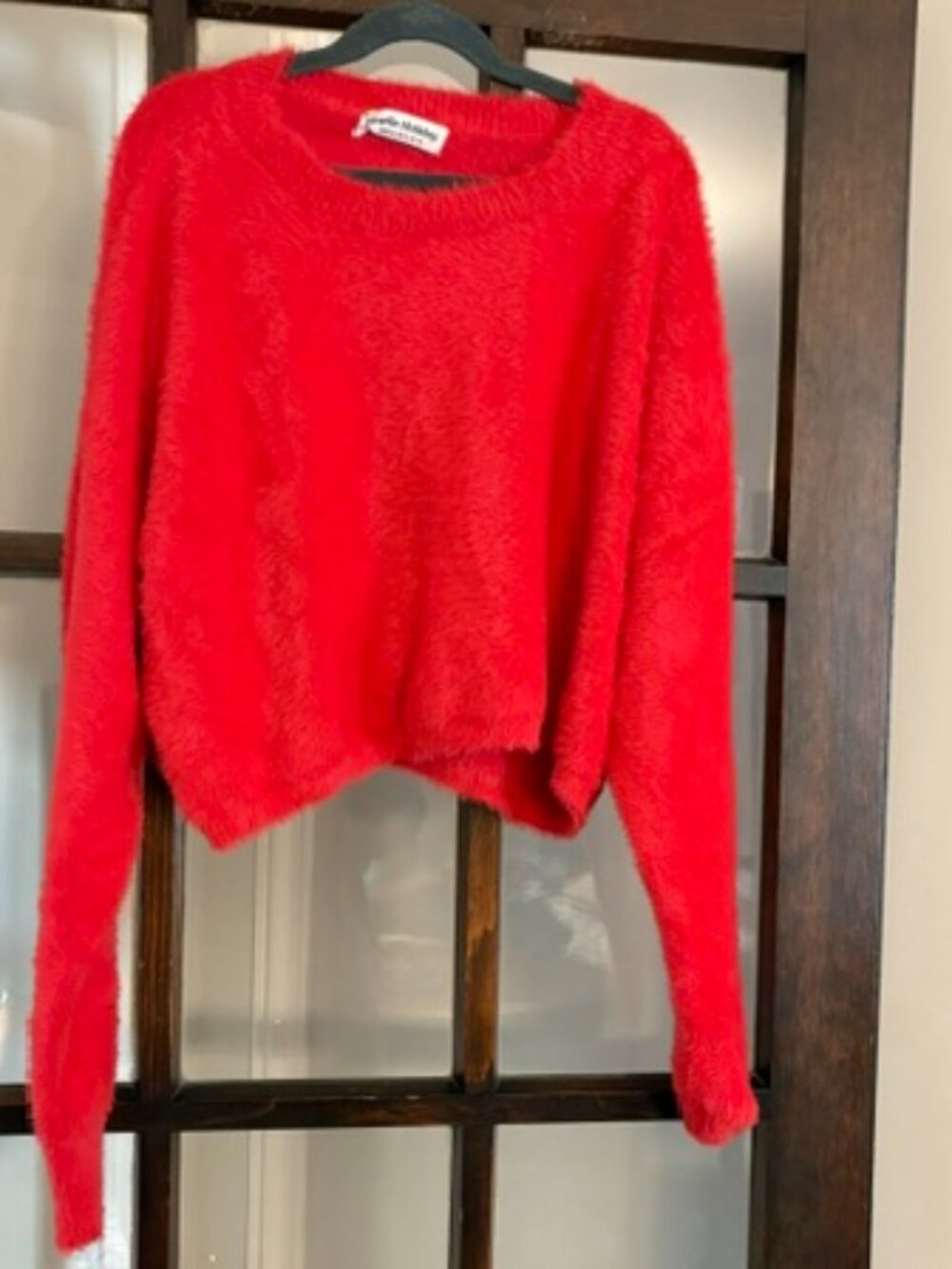 Charlie Holiday Cropped Red Sweater, Size 8